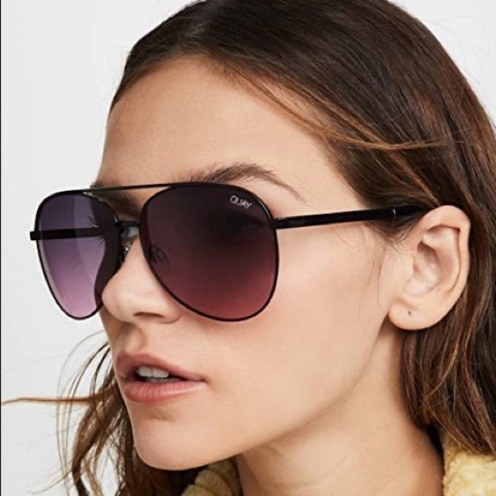 NEW QUAY Vivienne Aviator Purple Sunglasses
